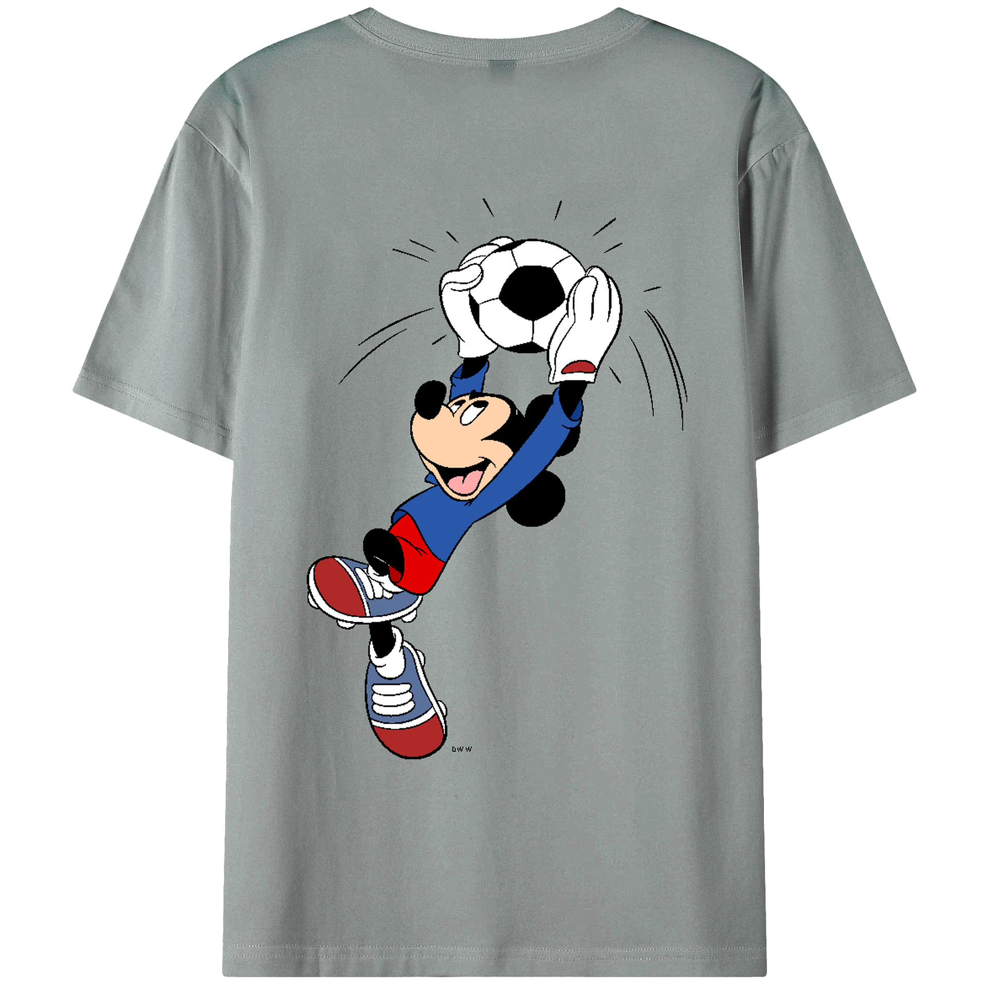 ミッキーマウス Mickey Mouse 綿100％ メンズ半袖Tシャツ（バックプリント） 通気性